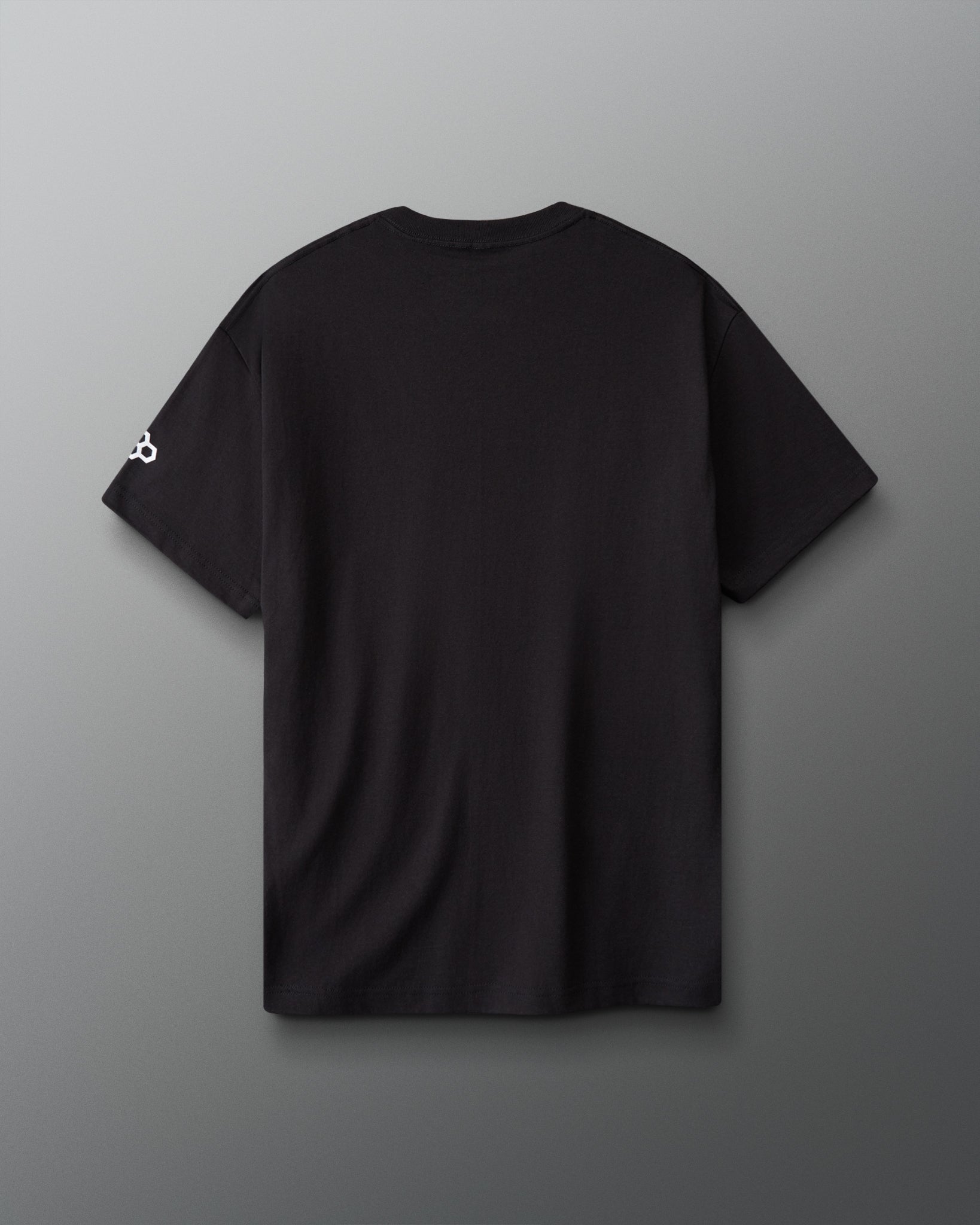 Black t-shirt on a gray background