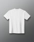 A plain white short-sleeve crewneck t-shirt shown from the back, centered against a dark gray gradient background.