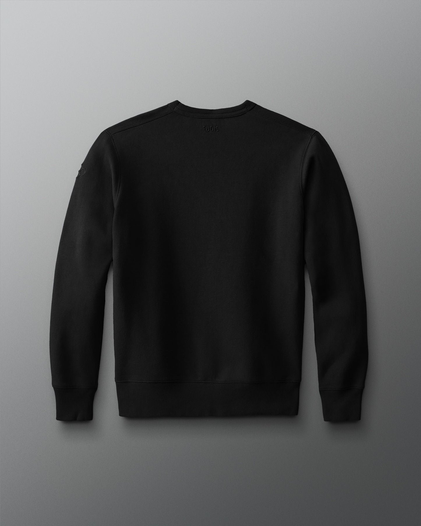 Black sweatshirt on a gray background