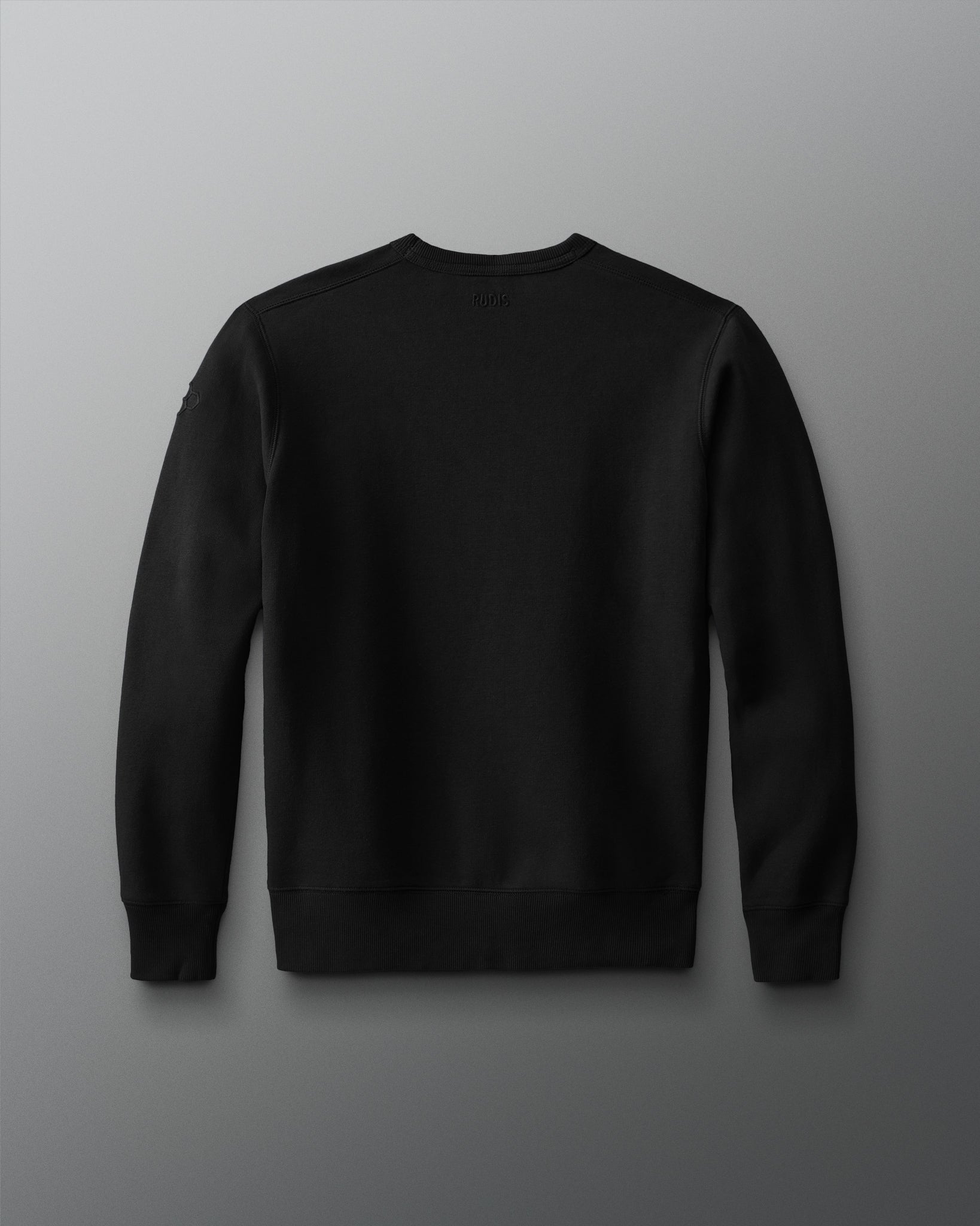 Black sweatshirt on a gray background