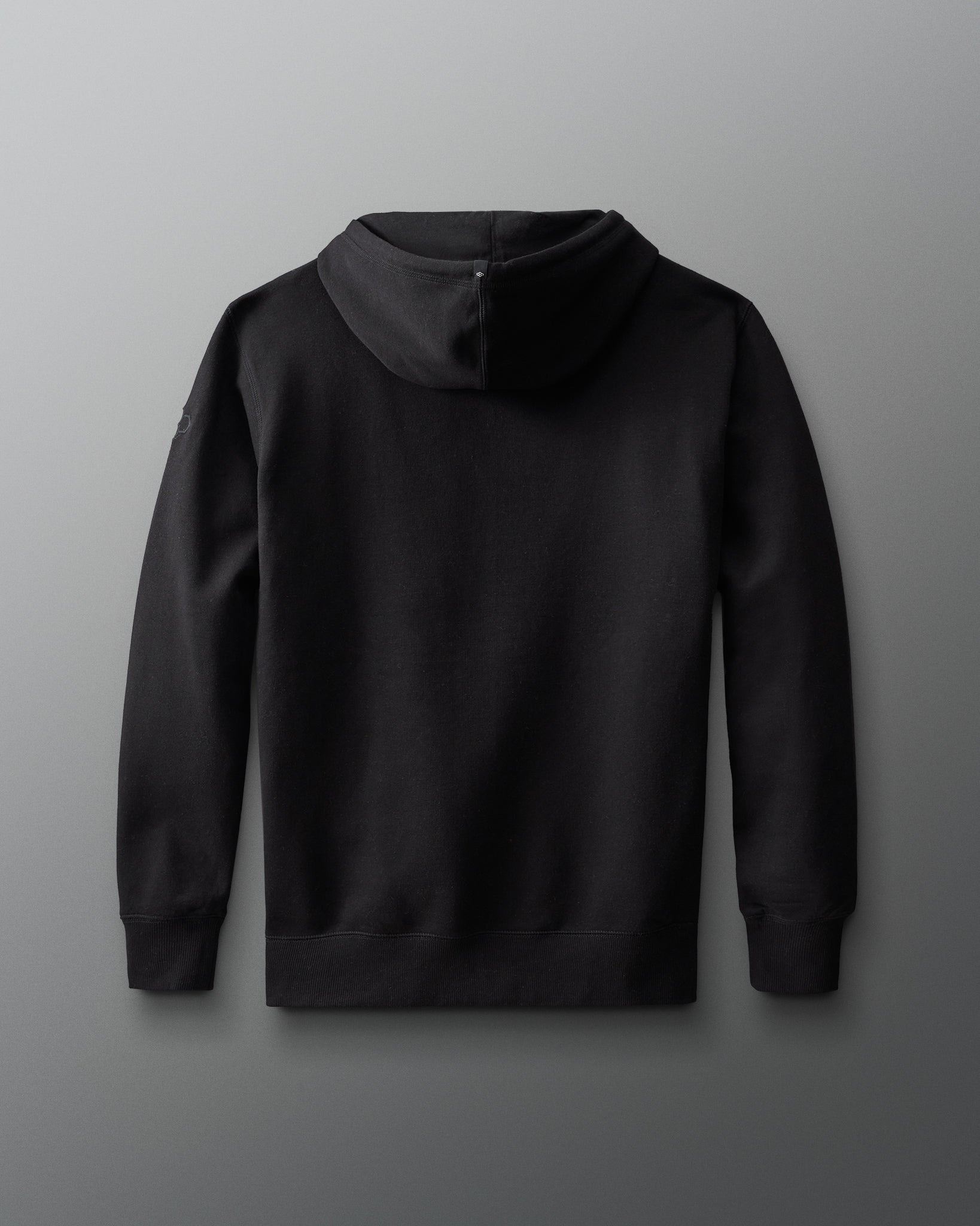 Black hoodie on a gray background