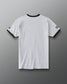RUDIS U.S. Army Ringer T-Shirt in Athletic Gray/Black, back view showing heather gray fabric, black collar and sleeve trim, RUDIS sleeve logo, and black American flag graphic.