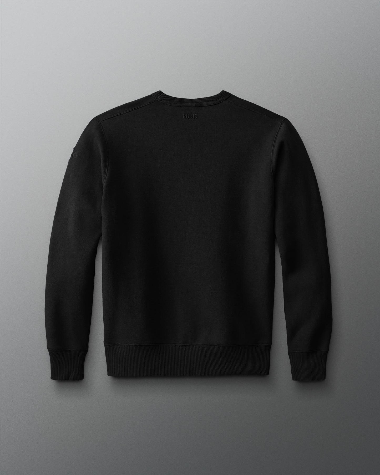 Black sweatshirt on a light gray background