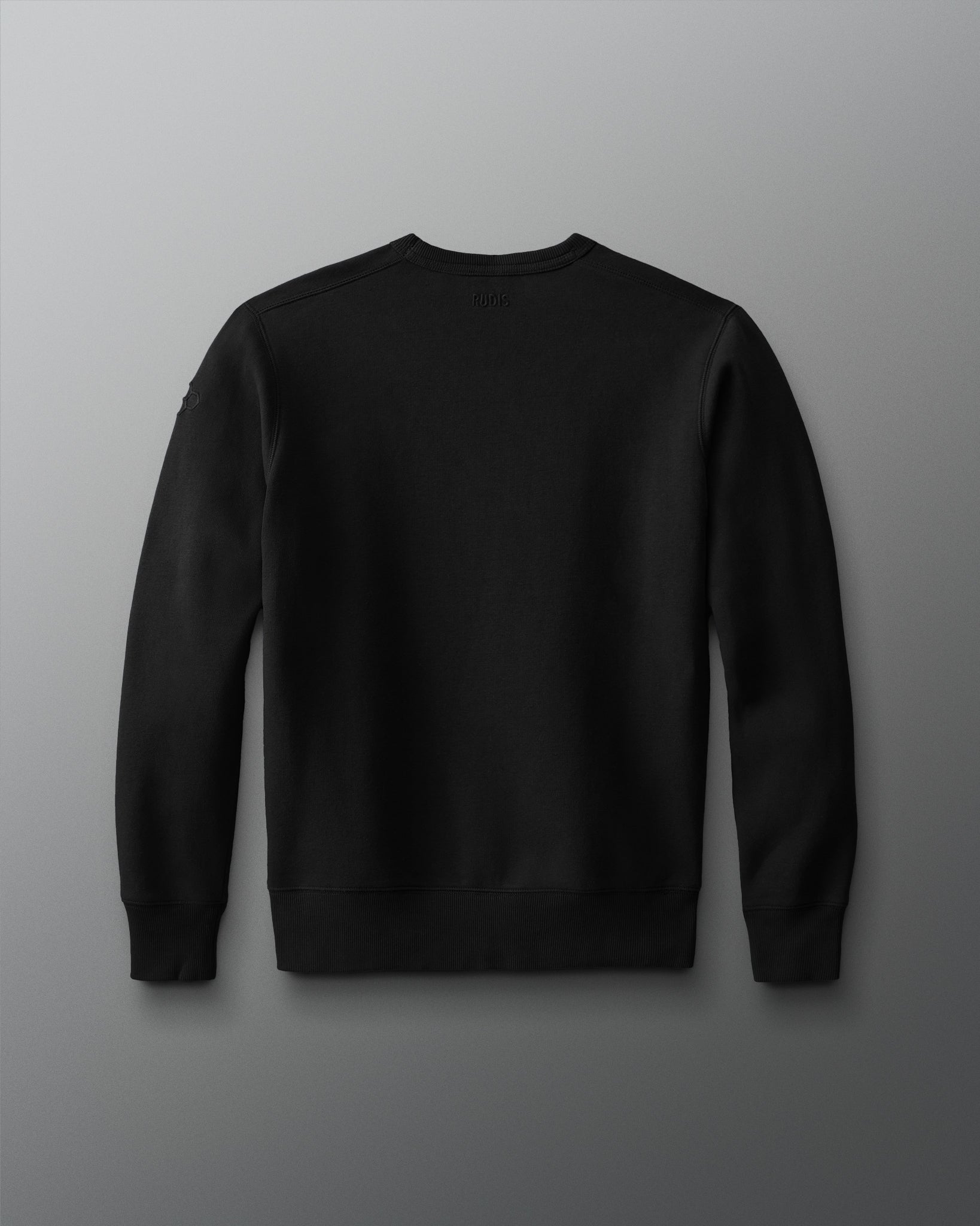 Black sweatshirt on a light gray background