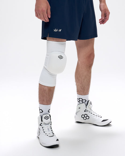 RUDIS Cushion White Wrestling Knee Pad