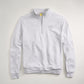 A light gray quarter-zip pullover made of soft fabric featuring a subtle logo on the chest