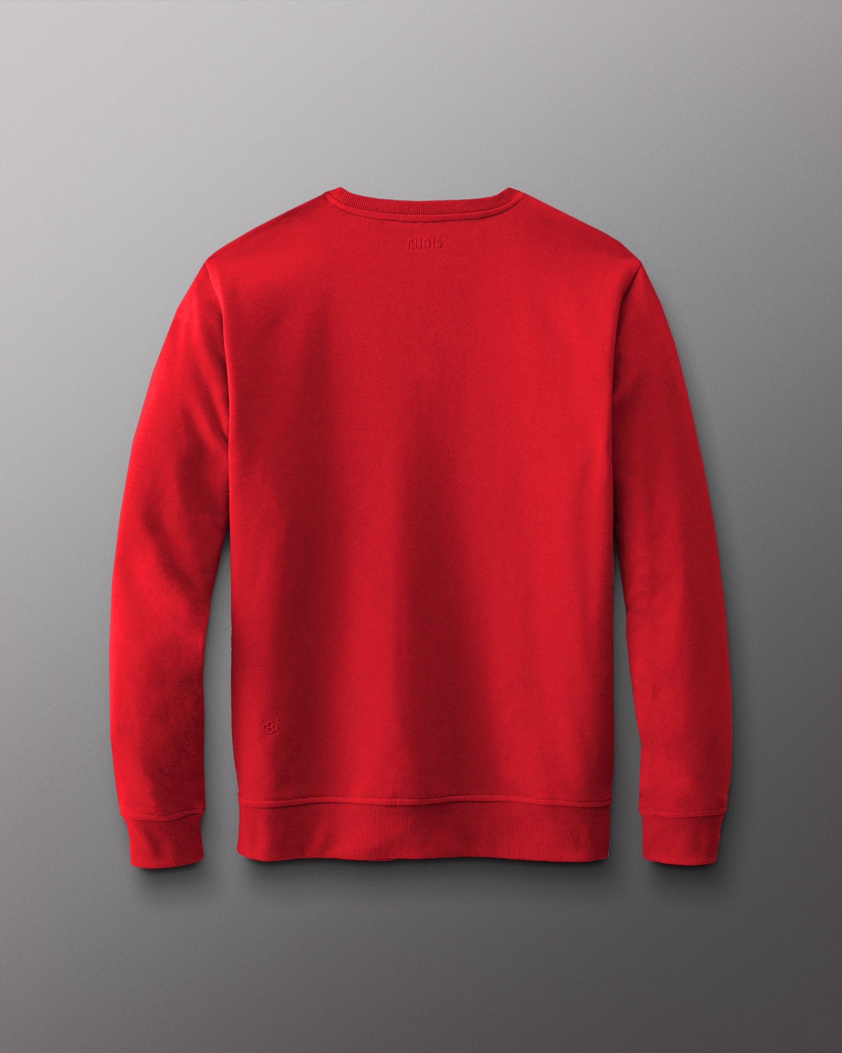 Red sweatshirt on a gray background