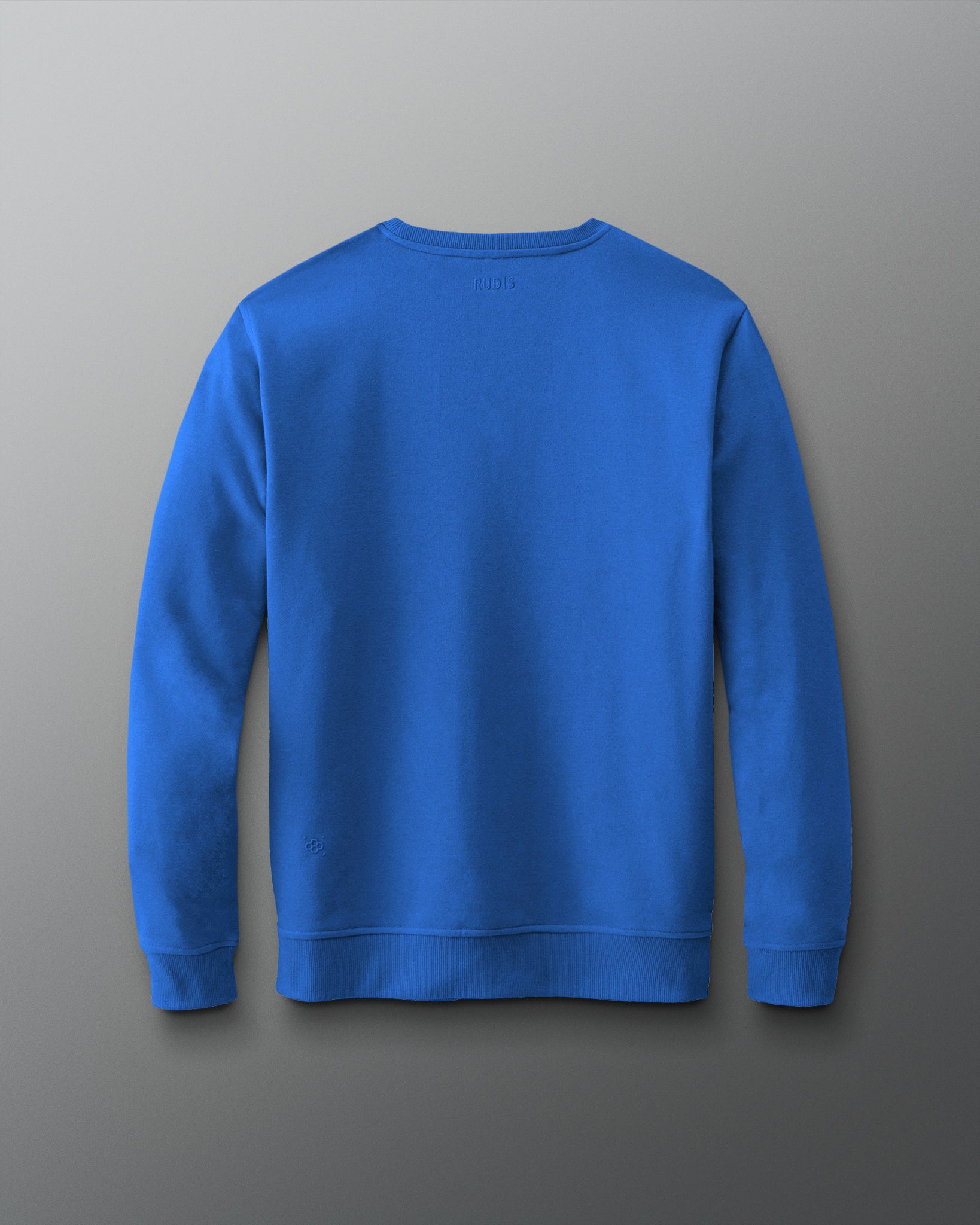 Blue sweatshirt on a gray background