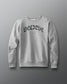 Gray sweatshirt with 'BELIEVE' text on a gray background