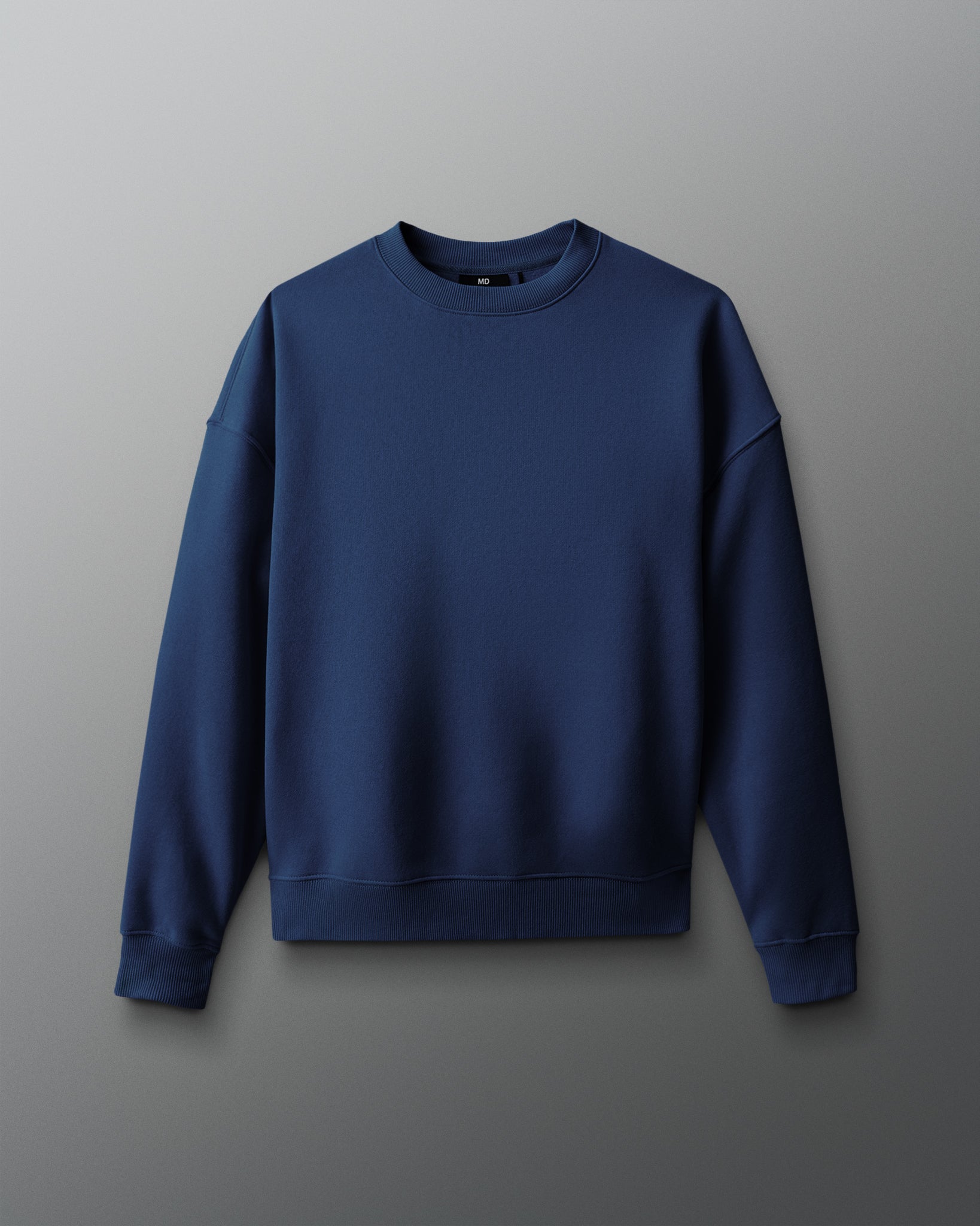 Blue sweatshirt on a gray background