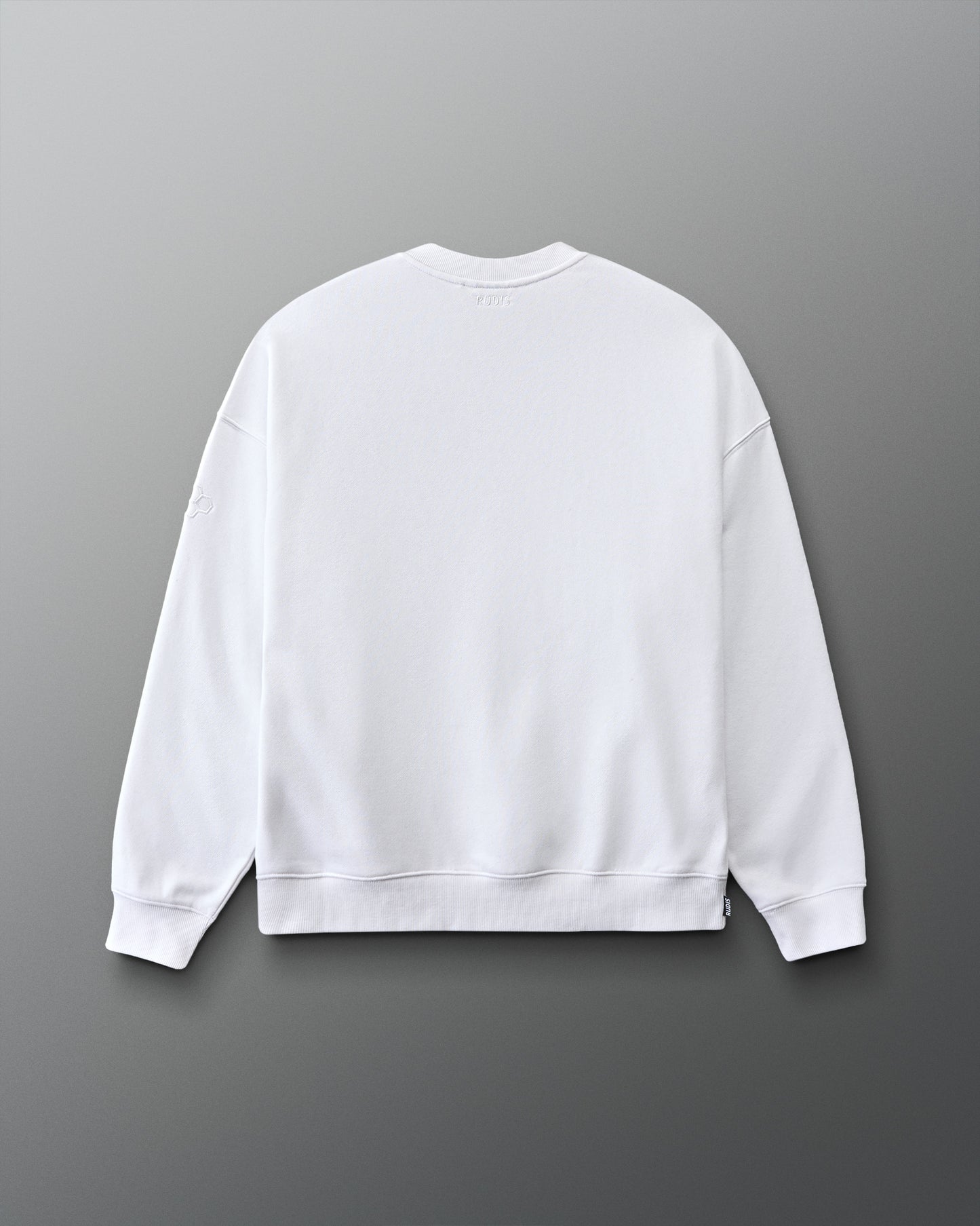 White sweatshirt on a gray background