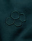 Hexagonal pattern on a dark green fabric surface