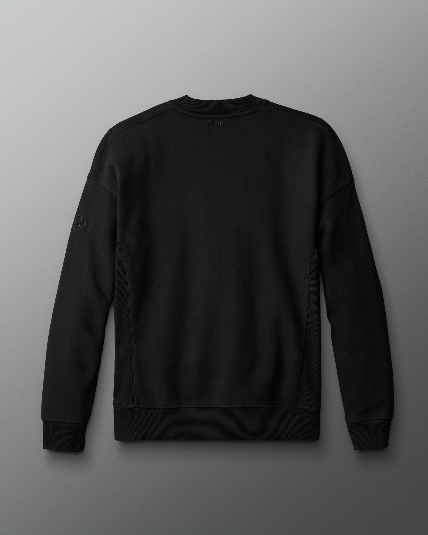 Black sweatshirt on a light gray background