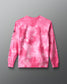 Pink tie-dye long-sleeve shirt on a gray background