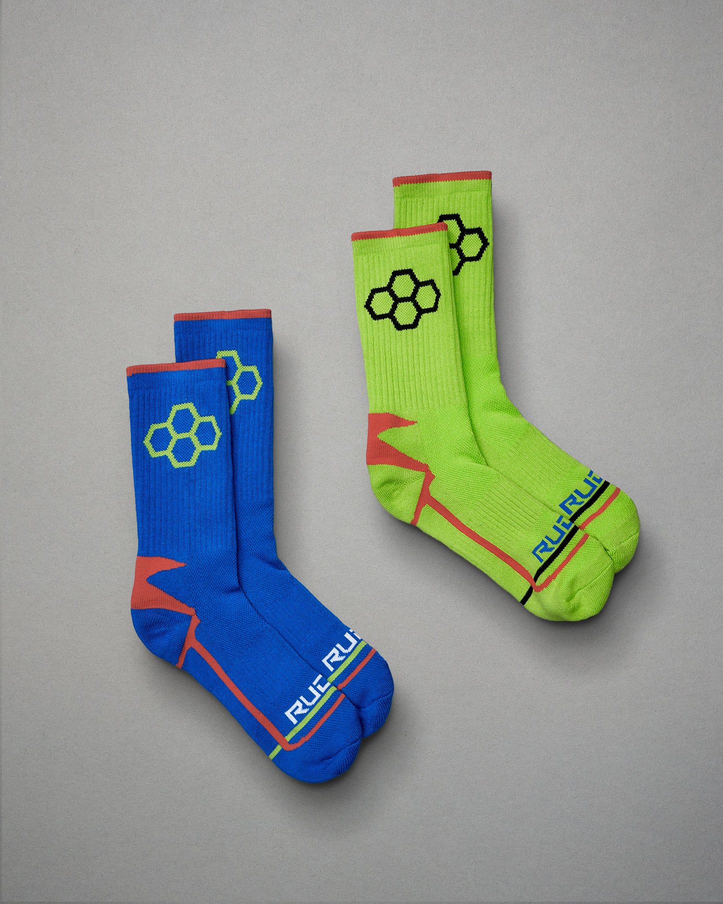 RUDIS Royal/Green Knit Essential Socks (2 Pair)