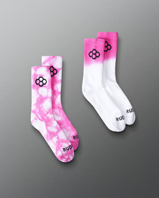 Chaussettes essentielles Tie Dye roses RUDIS (2 paires)
