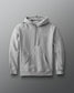 A gray hoodie with a front pouch and a small RUDIS Hex logo on the upper left side, featuring a drawstring hood.