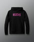 Black hoodie with 'RUDIS' text on a gray background