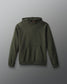 Green hoodie on a gray background