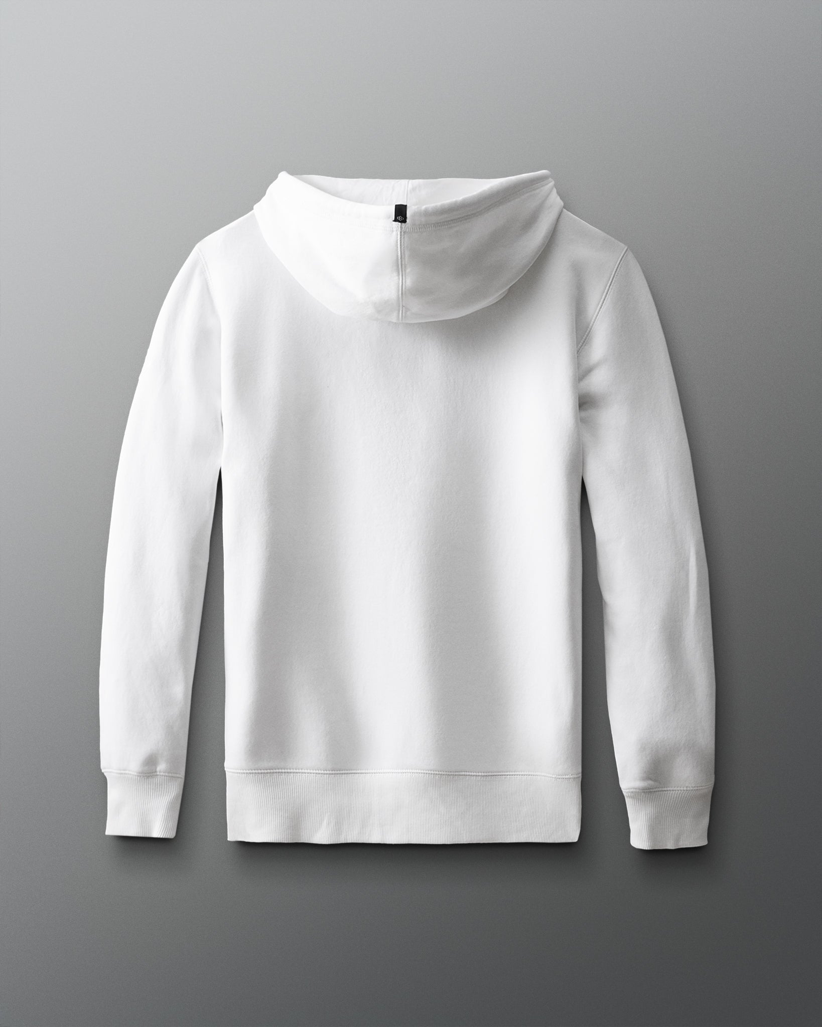 White hoodie on a gray background