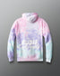 Tie-dye hoodie with 'A Way of Life AUDIS Wrestling' text on a gray background