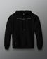 Black hoodie with front faith over fear text on a gray background