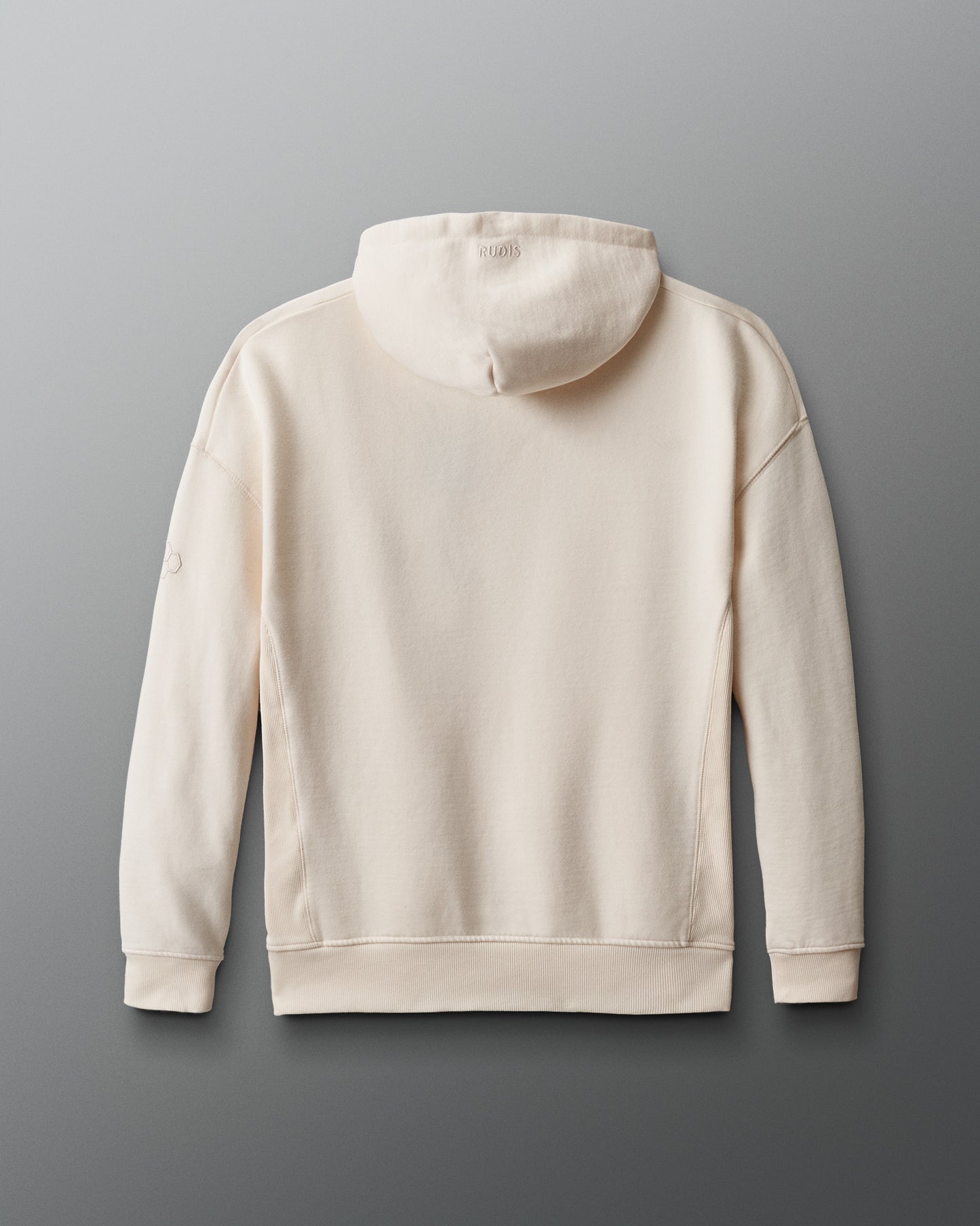 Beige hoodie on a gray background
