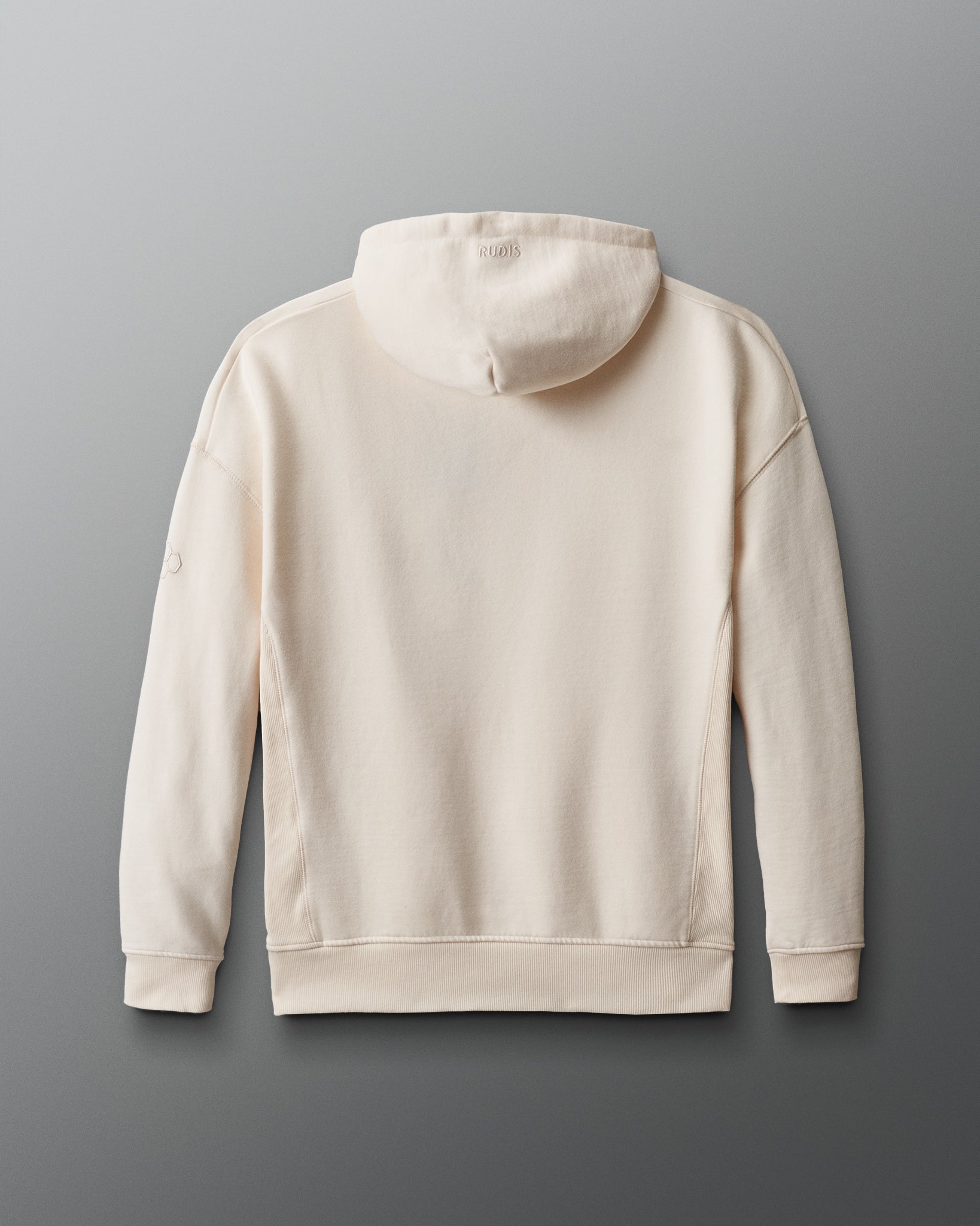 Beige hoodie on a gray background