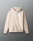 Beige hoodie with 'Faith Over Fear' text on a gray background