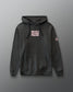 Dark gray hoodie with animal print and 'Faith Over Fear' text on a gray background