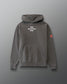 Gray hoodie with 'Iron Sharpens Iron' text on a gray background