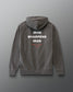 Gray hoodie with 'IRON SHARPENS IRON' text on the back against a gray background