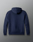 Navy blue hoodie on a light gray background