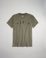 This t-shirt features a muted olive green color with RUDIS printed prominently across the chest in black