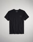 A plain black t-shirt featuring a subtle logo on the chest and a comfortable crew neckline ideal for casual wear