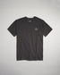 A dark gray T-shirt featuring a small logo on the chest and a comfortable casual design suitable for everyday wear