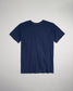 A navy blue t-shirt featuring a subtle branded logo on the left chest area designed for casual wear