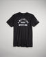 A black t-shirt featuring bold white text that reads A WAY OF LIFE RUDIS WRESTLING on the front emphasizing a wrestling theme