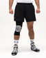 Front view of RUDIS Cushion Hypnosis Wrestling Knee Pad with black sleeve and graphic knee protection