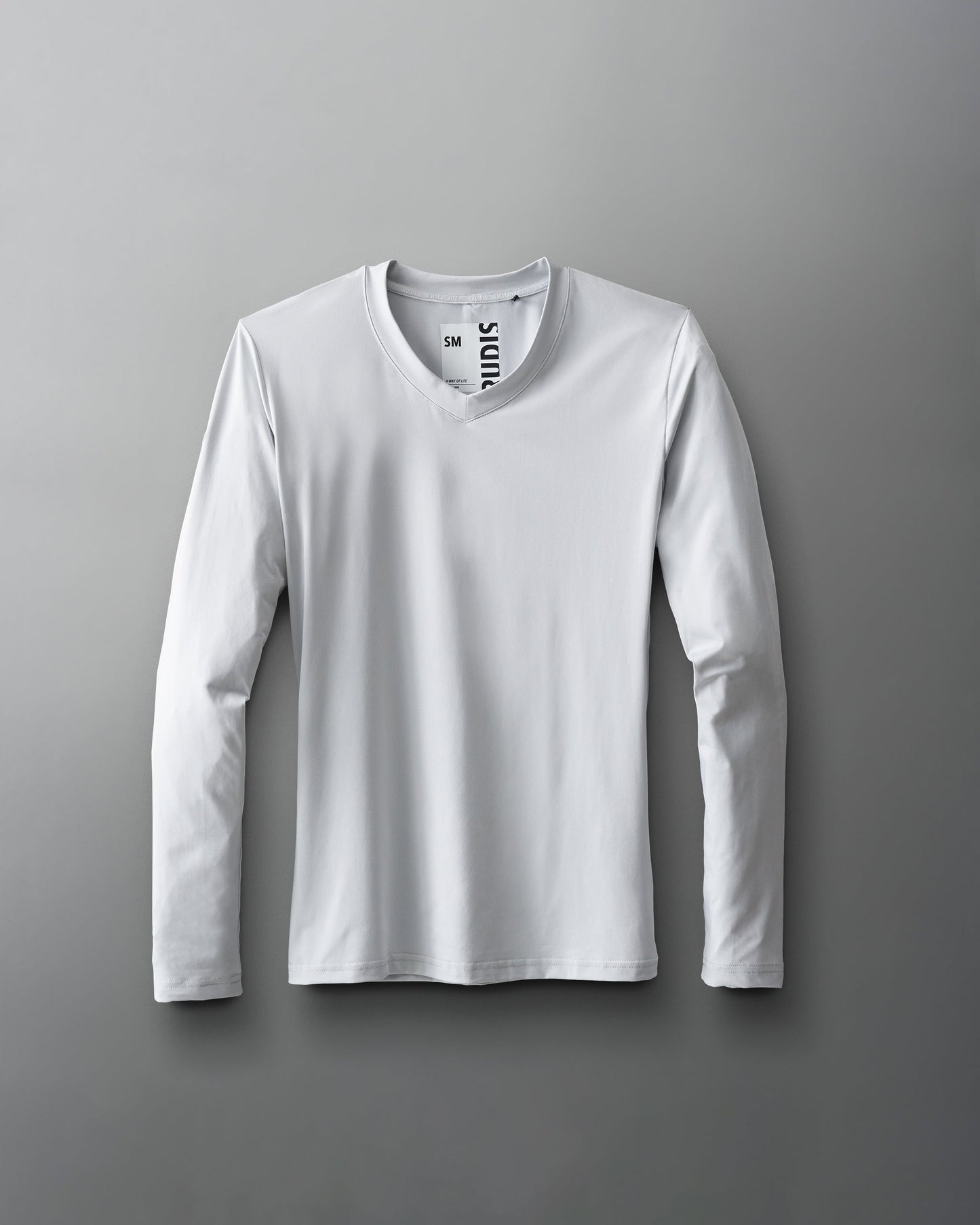 T-shirt à manches longues et col en V pour femme RUDIS Performance - Gris lunaire