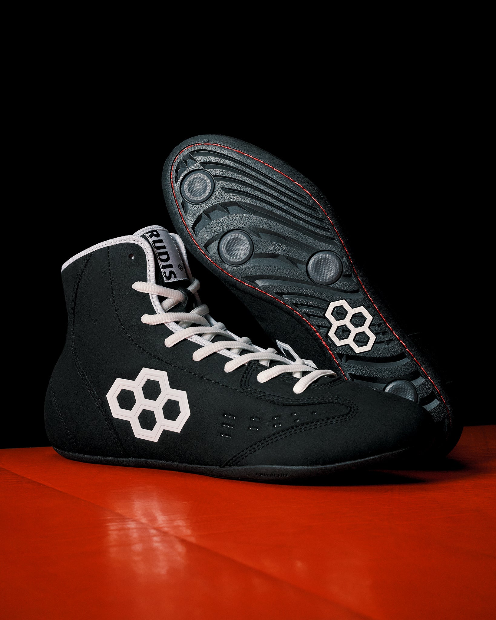 RUDIS International Adult Wrestling Shoes - Black/White