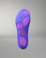 Purple wrestling shoe sole with a brand logo on a gray background