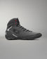 Gray wrestling shoe with a 'USA Wrestling' logo on a gray background