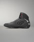 Gray wrestling shoe with a 'RUDIS' brand logo on a gray background
