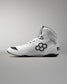 White Wrestling shoe with black accents on a gray background