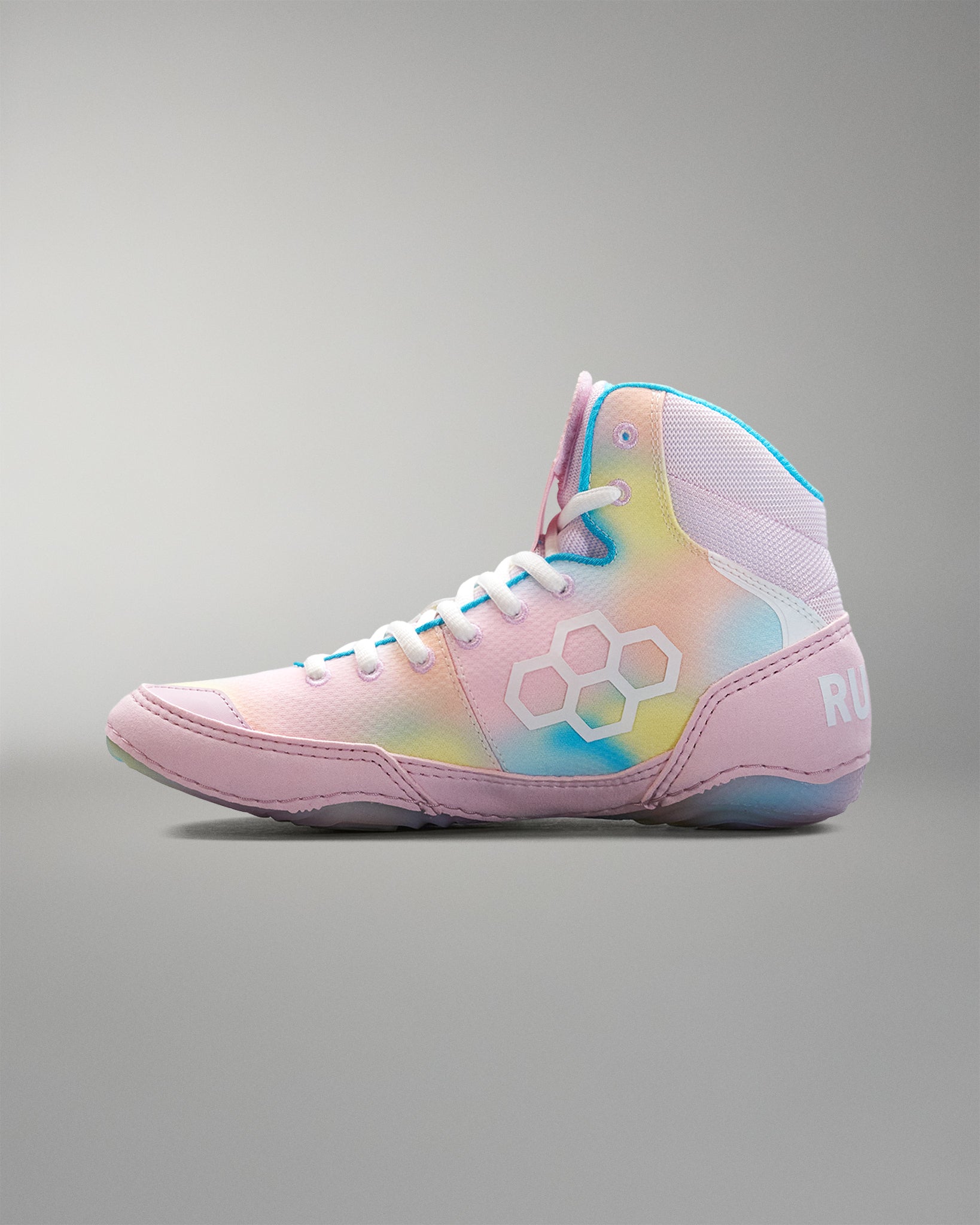 Colorful Wrestling shoe on a gray background