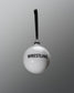 White ball with 'WRESTLING' text and black strap on a gray background