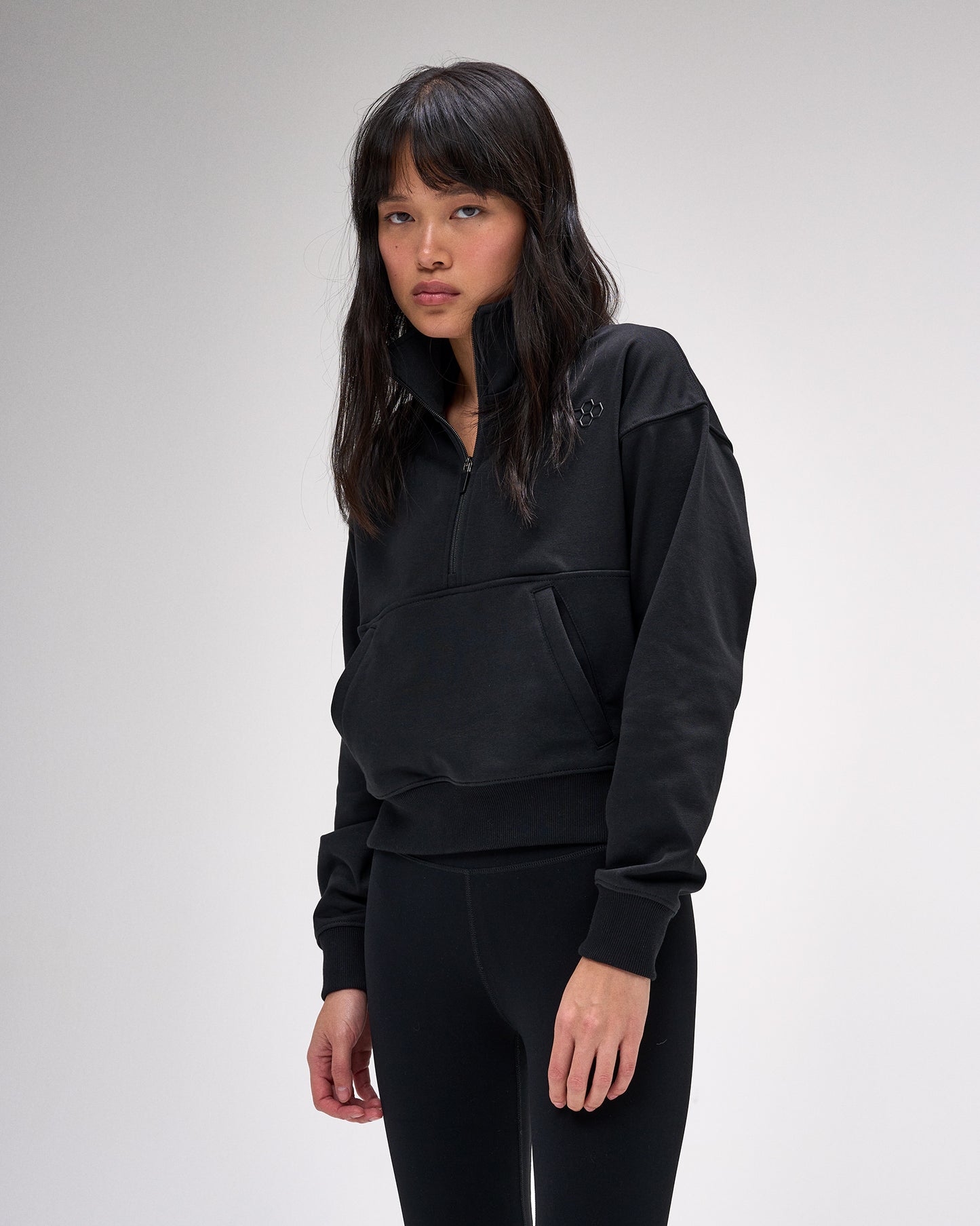 RUDIS Women's Luxe Terry 1/4 Zip - Black
