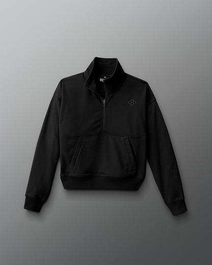 Women's Luxe Terry 1/4 Zip - Black