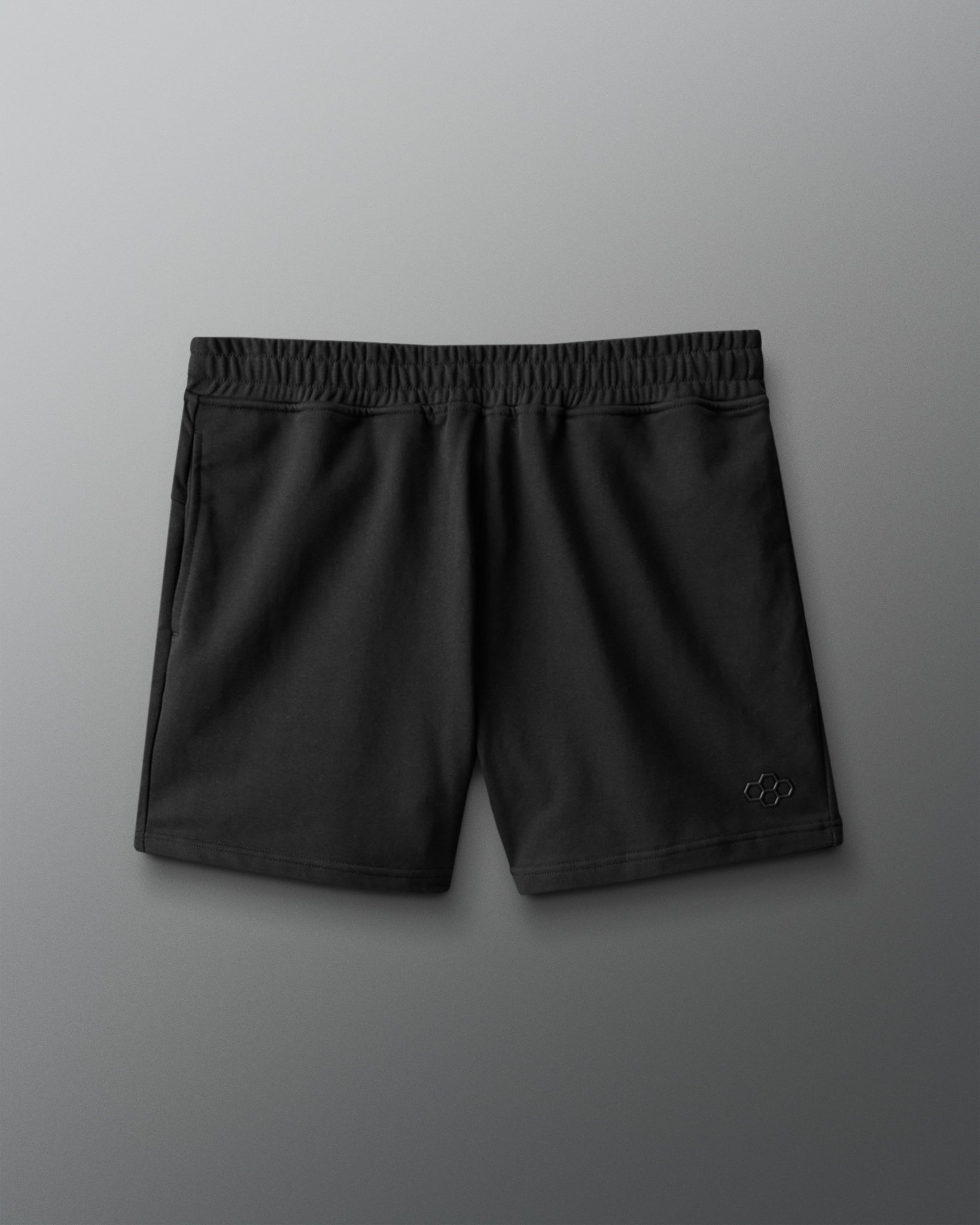 Black shorts on a gray background